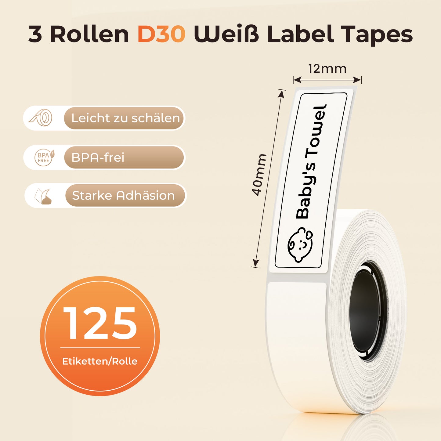 JIOCDX White Label for D30 Label Maker Machine with Tape for Smartphone