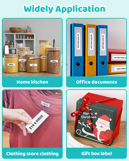 JIOCDX P12 Black Bluetooth Label Maker Machine with Tape for Smartphone