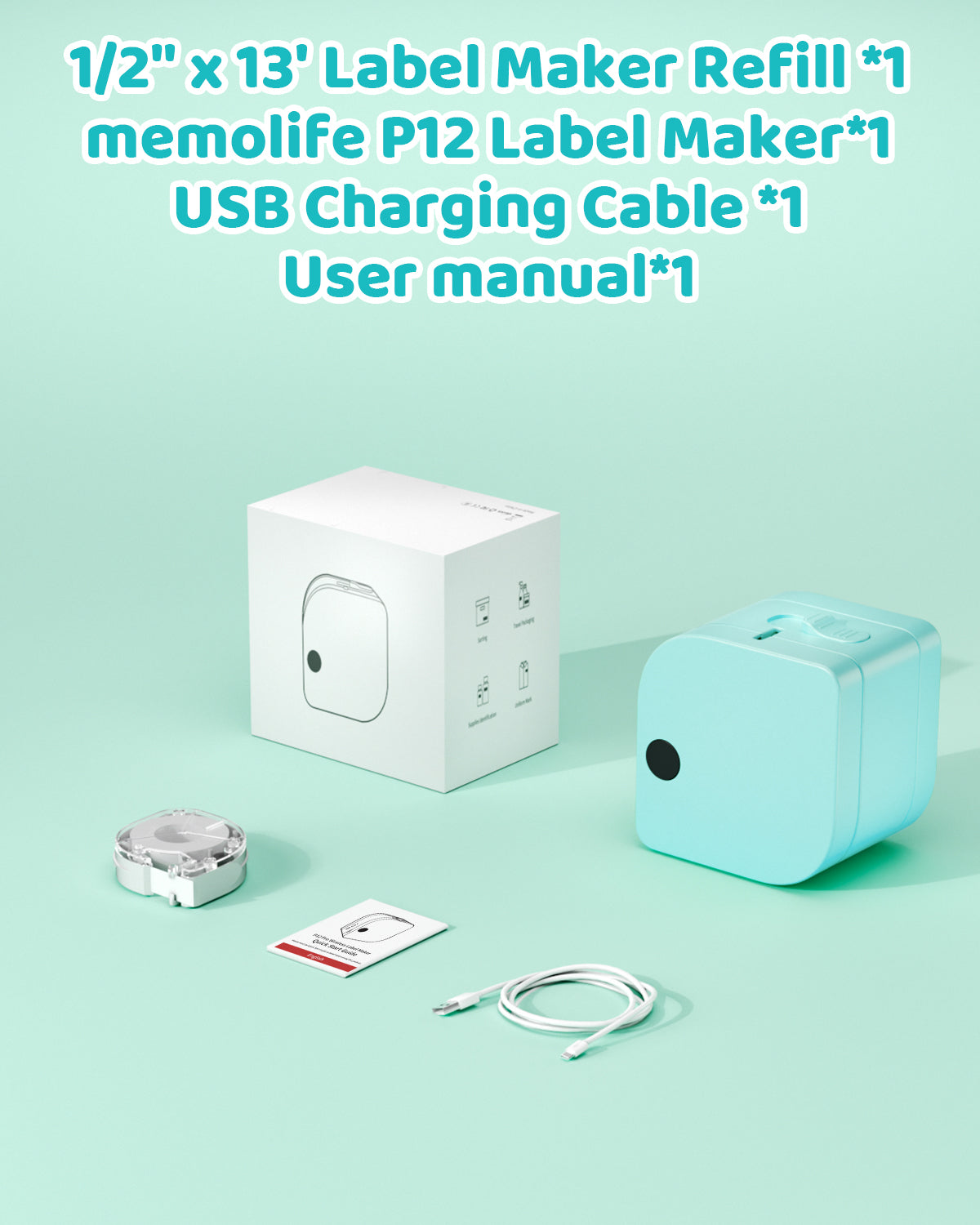 JIOCDX P12 Bluetooth Label Maker Machine with Tape for Smartphone, Mini Label Maker with Multiple Templates Icons